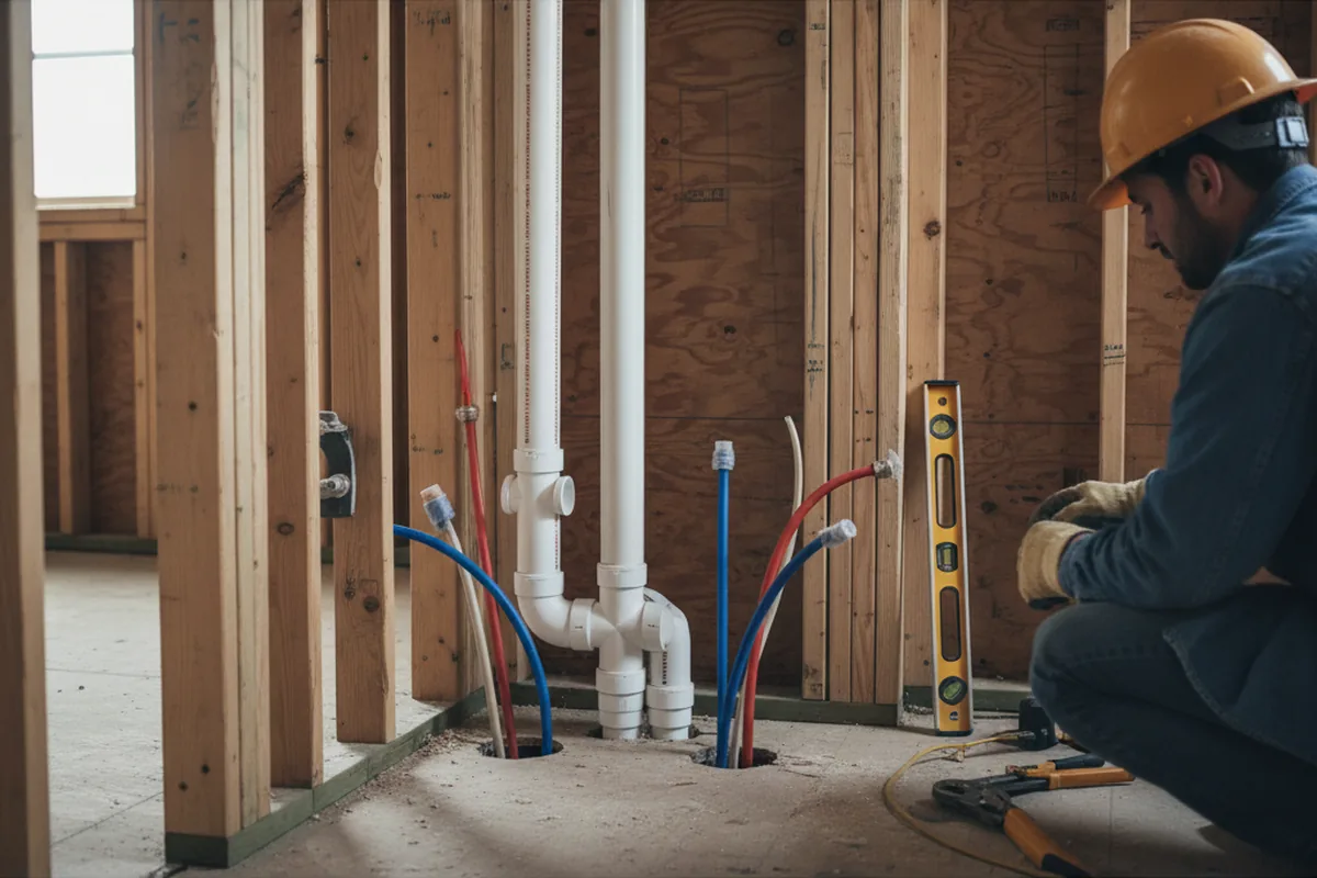Drain and supply rough-in during Drain Cleaning in Marbury
